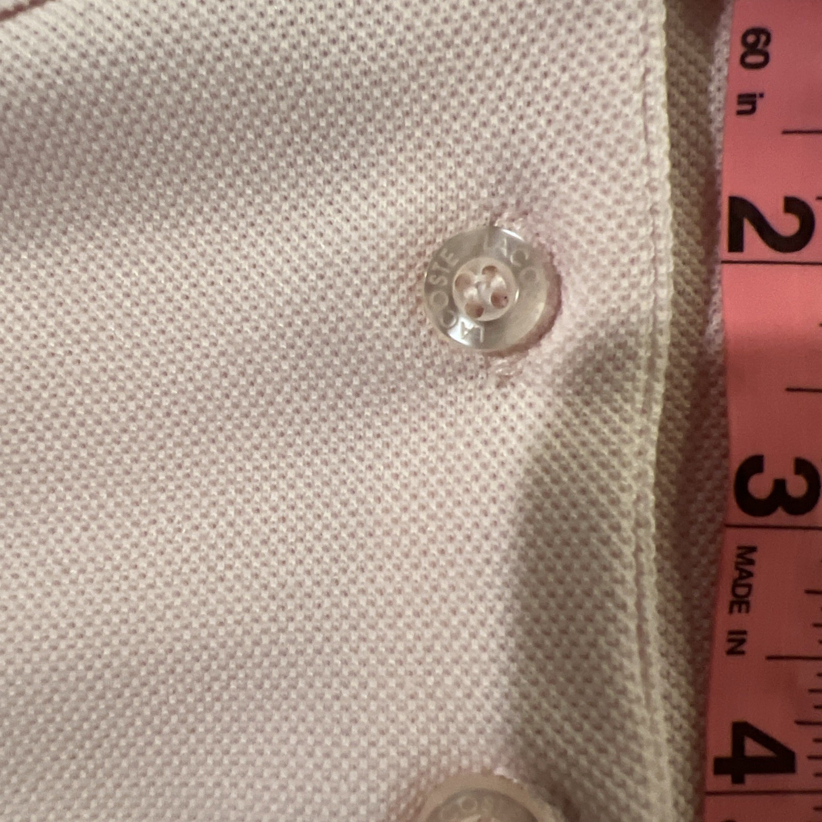 Lacoste Pique Polo Knit Dress Pale Pink 38 Preppy Old Money LACOSTE On Back!