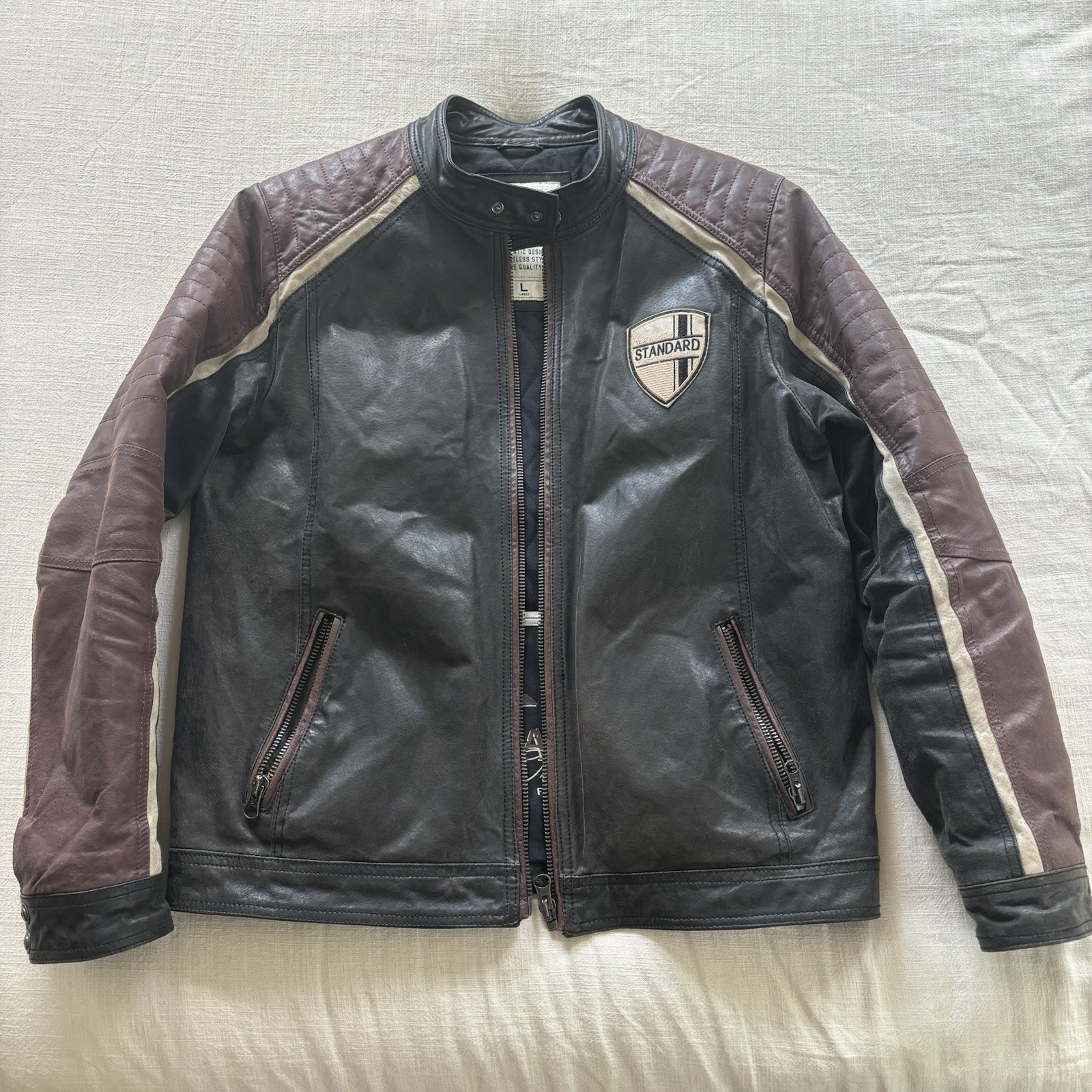 Tom Tailor Men’s Leather Jacket Size Medium-Large