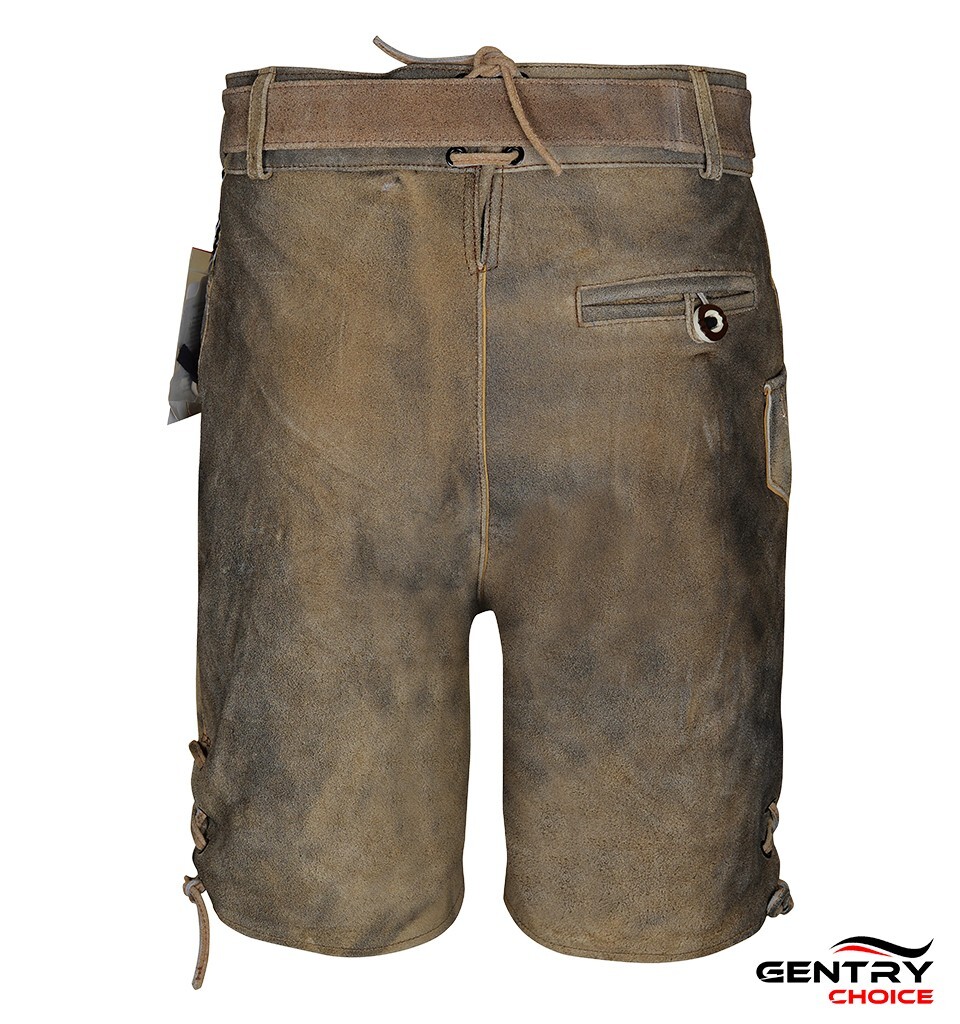 Authentic Lederhosen Antiqued Klose Leather Short Trachten Oktoberfest Costume