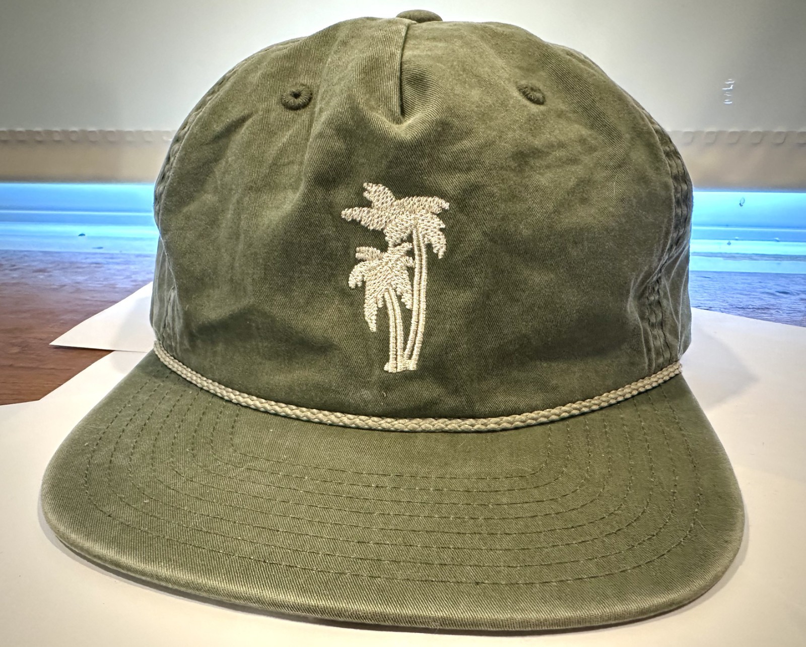 2 Katin Palm Tree Olive Green Surf Rope Hats Adjustable – Hat Cap Distressed