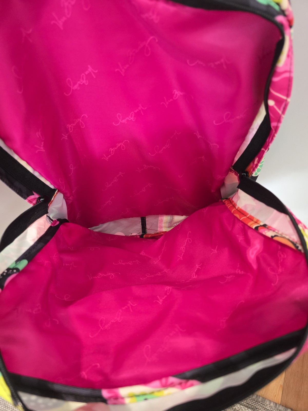 Vera Bradley Bouquet Book Bag Large Backpack Bright Floral Work School Travel
