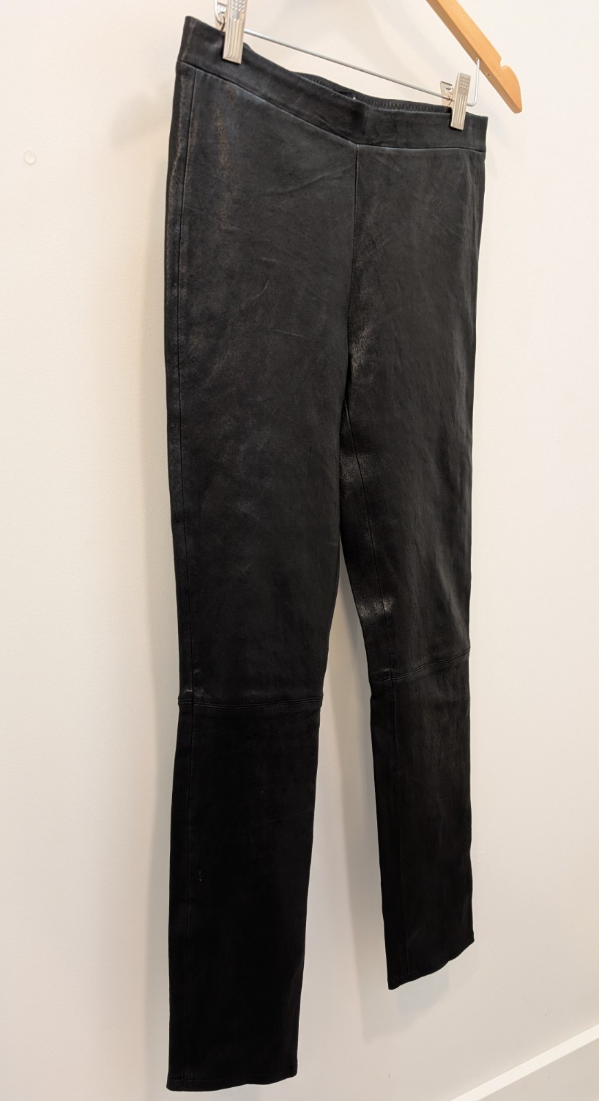 $1050 J BRAND L8007 SKINNY EDITA PULL UP LEATHER LEGGING PANTS WOMEN’S MED BLACK