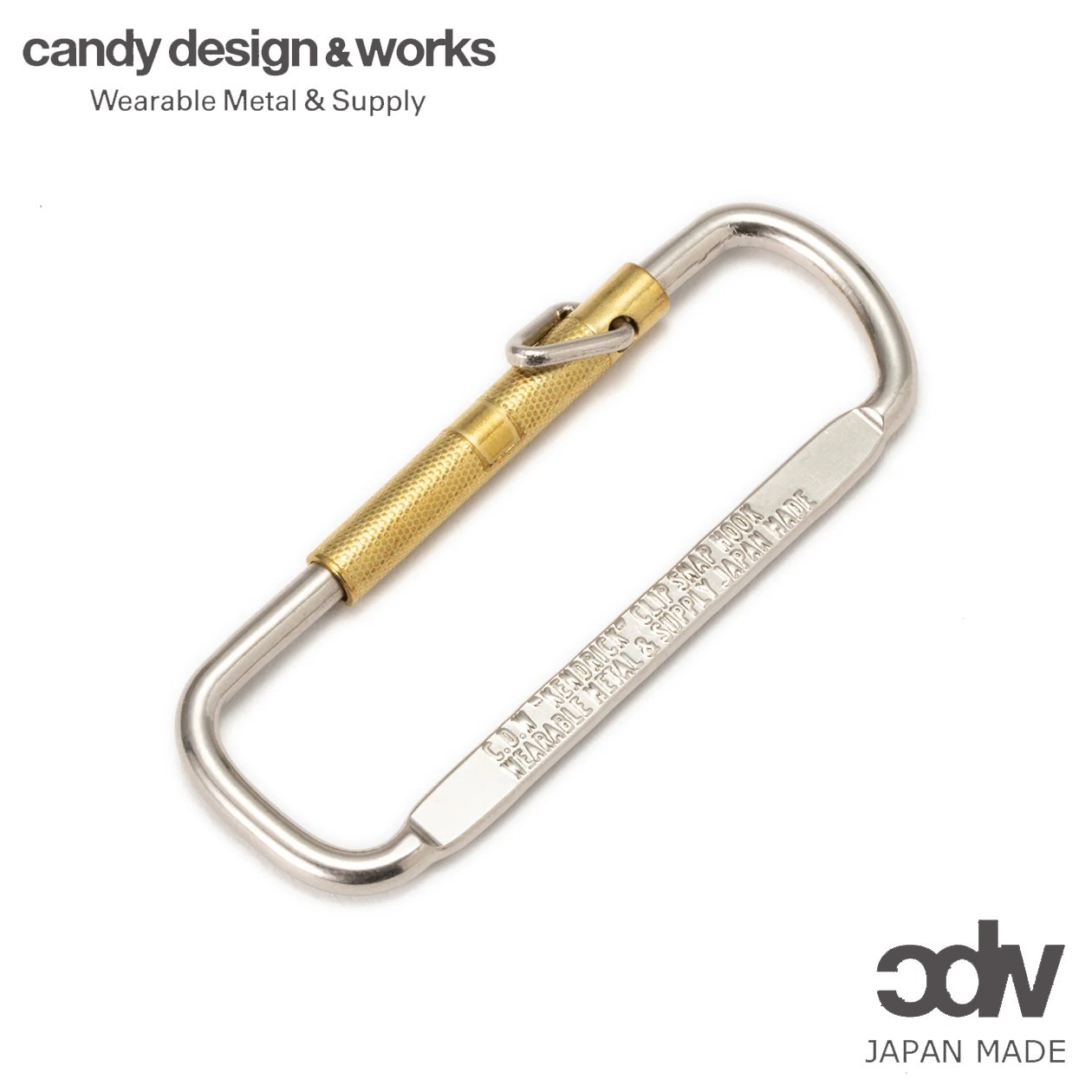 Candy Design & Works KENDRICK Brass/Chrome Keyring Carabiner Hand Made in Japan