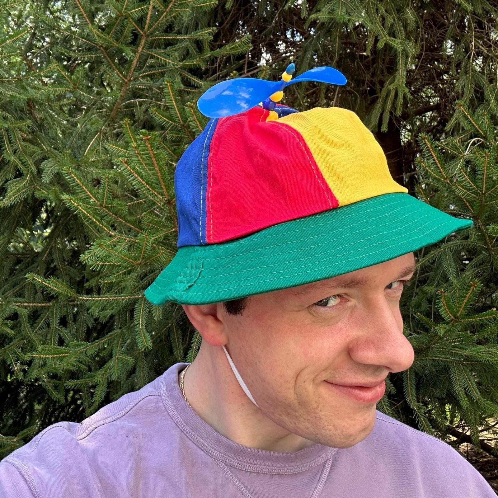 Rainbow Propeller Beanie Spinner Festival Party Cosplay Cap Adult Unisex Hat