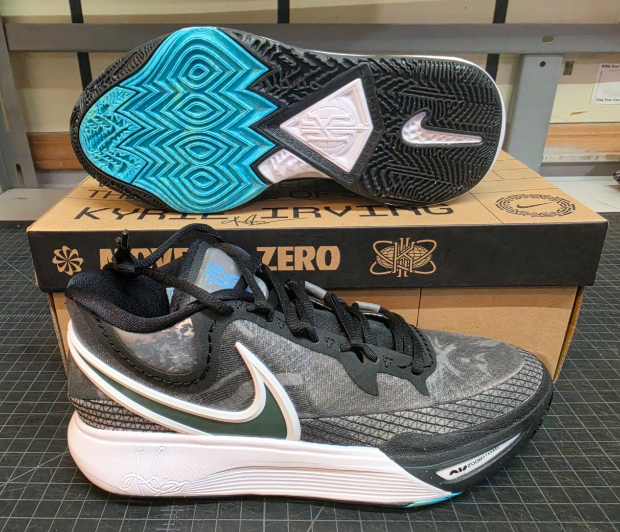 Nike Kyrie 8 – Black White Blue DJ6017-001 – Basketball Shoes, Mens Size 8.5