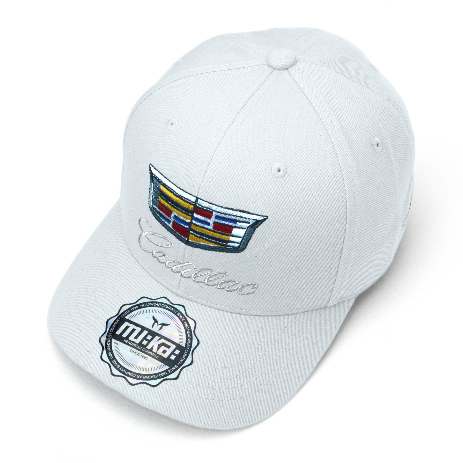 White – Cadillac Baseball Hat Embroidered Logo Adjustable Men’s Luxury Car Gift