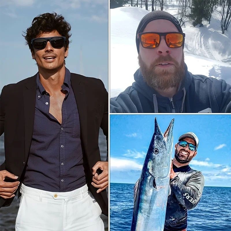 Vintage Square Polarized Sunglasses Fashion Driving Fishing Luxury Eyewear UV400