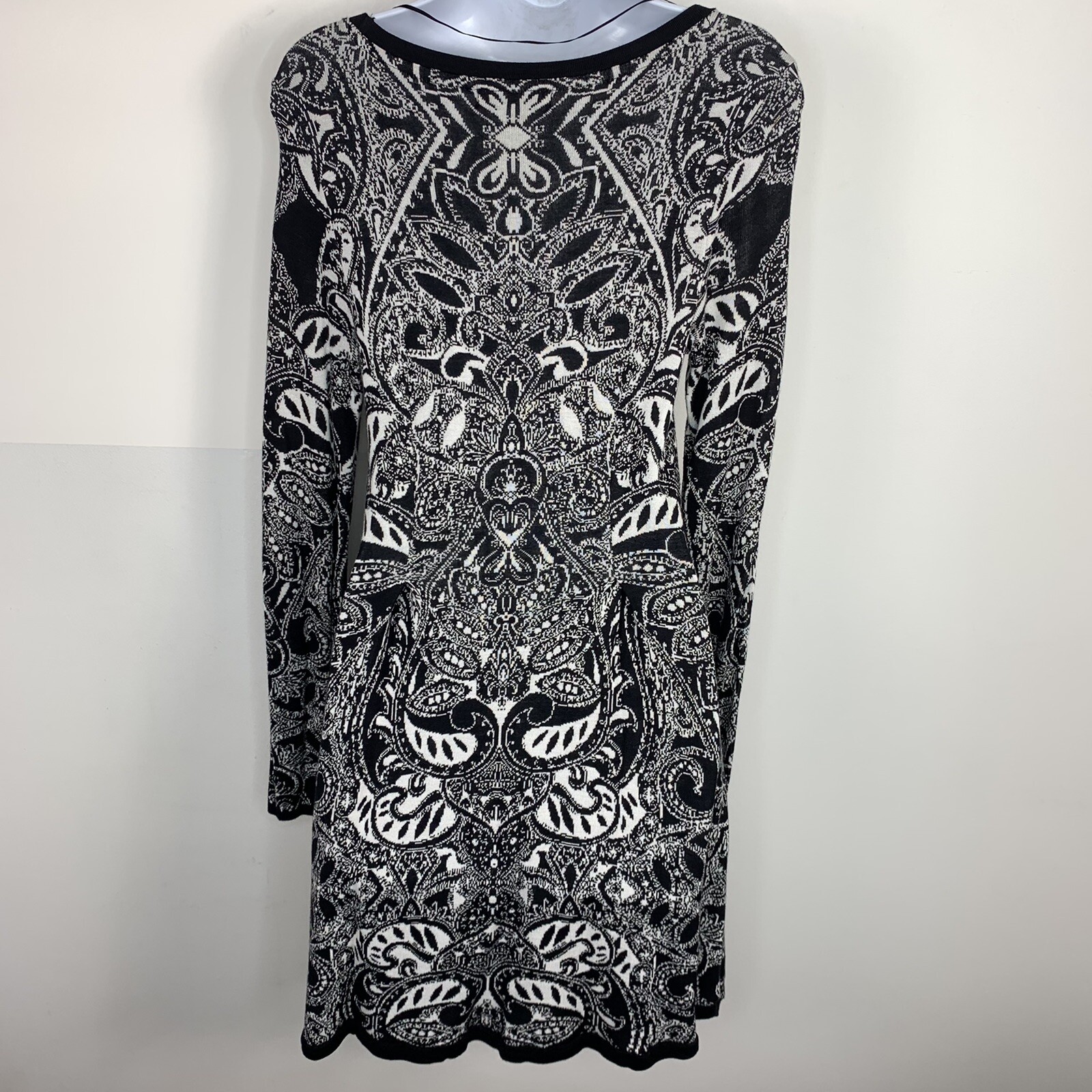 Style Co Black White Top Sz S Paisley Baroque Boho Minimalist Whimsigoth MA21