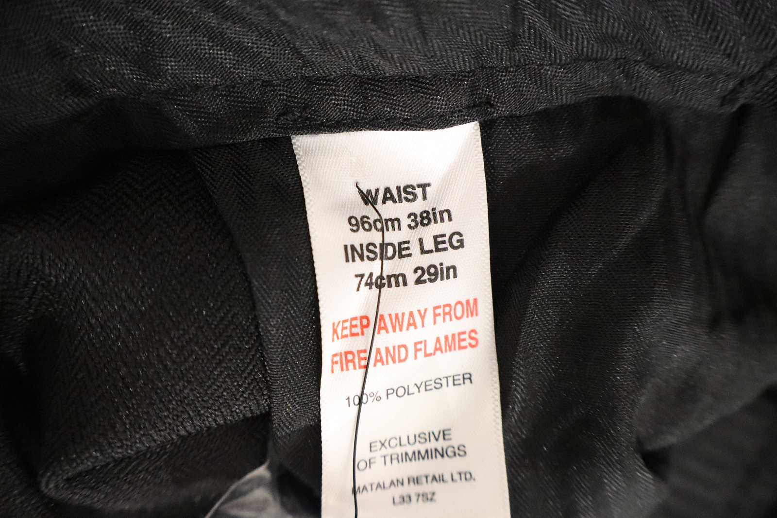 Taylor & Wright Machine Washable Trousers 38 Short Black