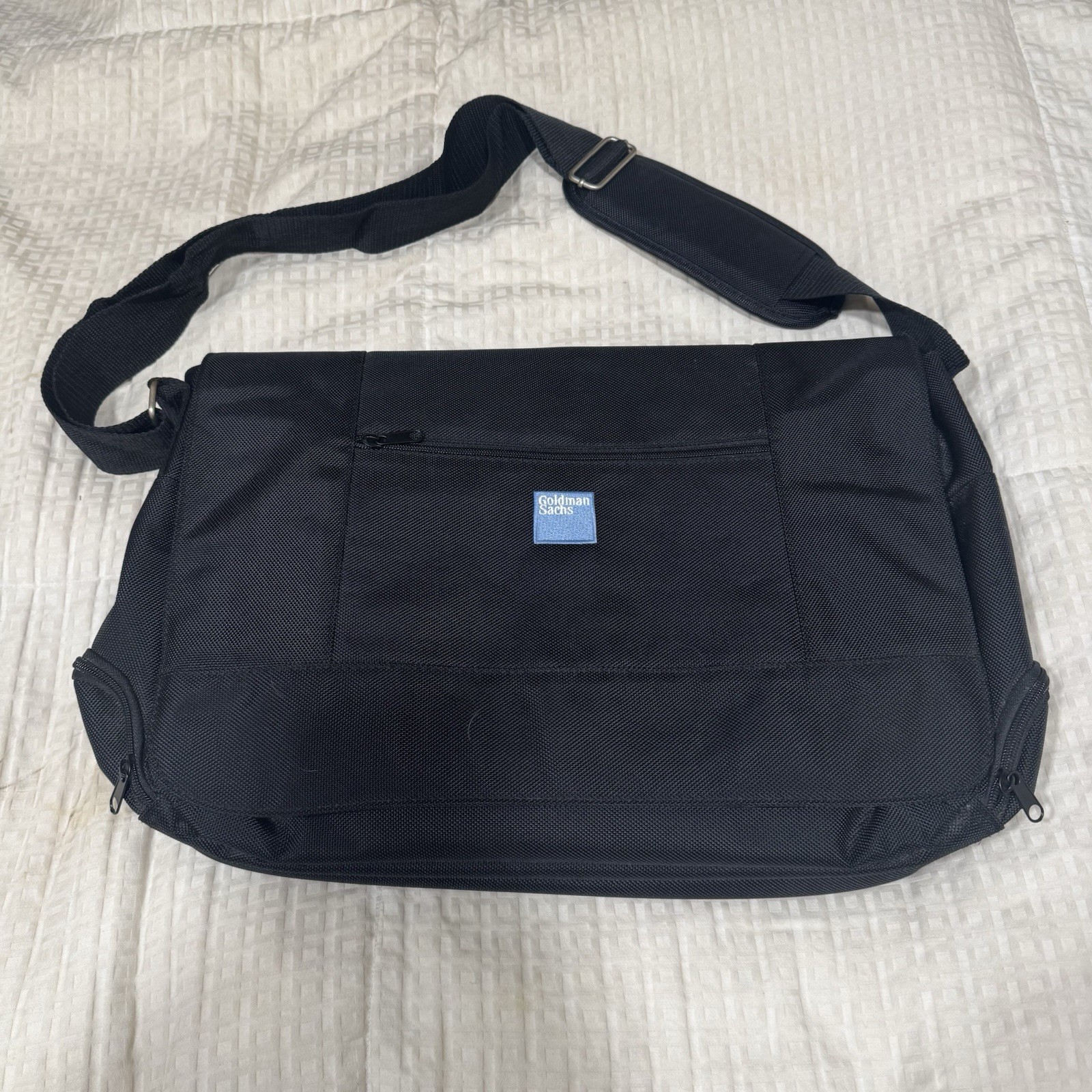 Vintage Goldman Sachs Laptop Messenger Bag Canvas Shoulder Black Travel