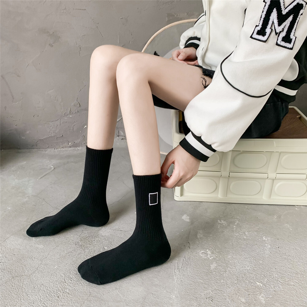 Women Men Cotton Athletic Sports Crew Socks Striped Over Ankle Casual Classic