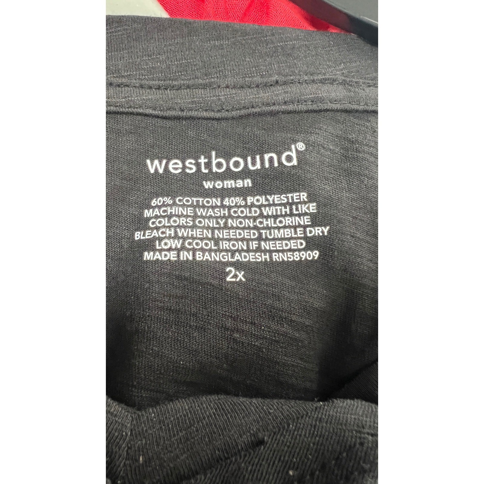NEW Westbound Woman 2X Black V Neck Relaxed Fit Slub Knit Top Tunic