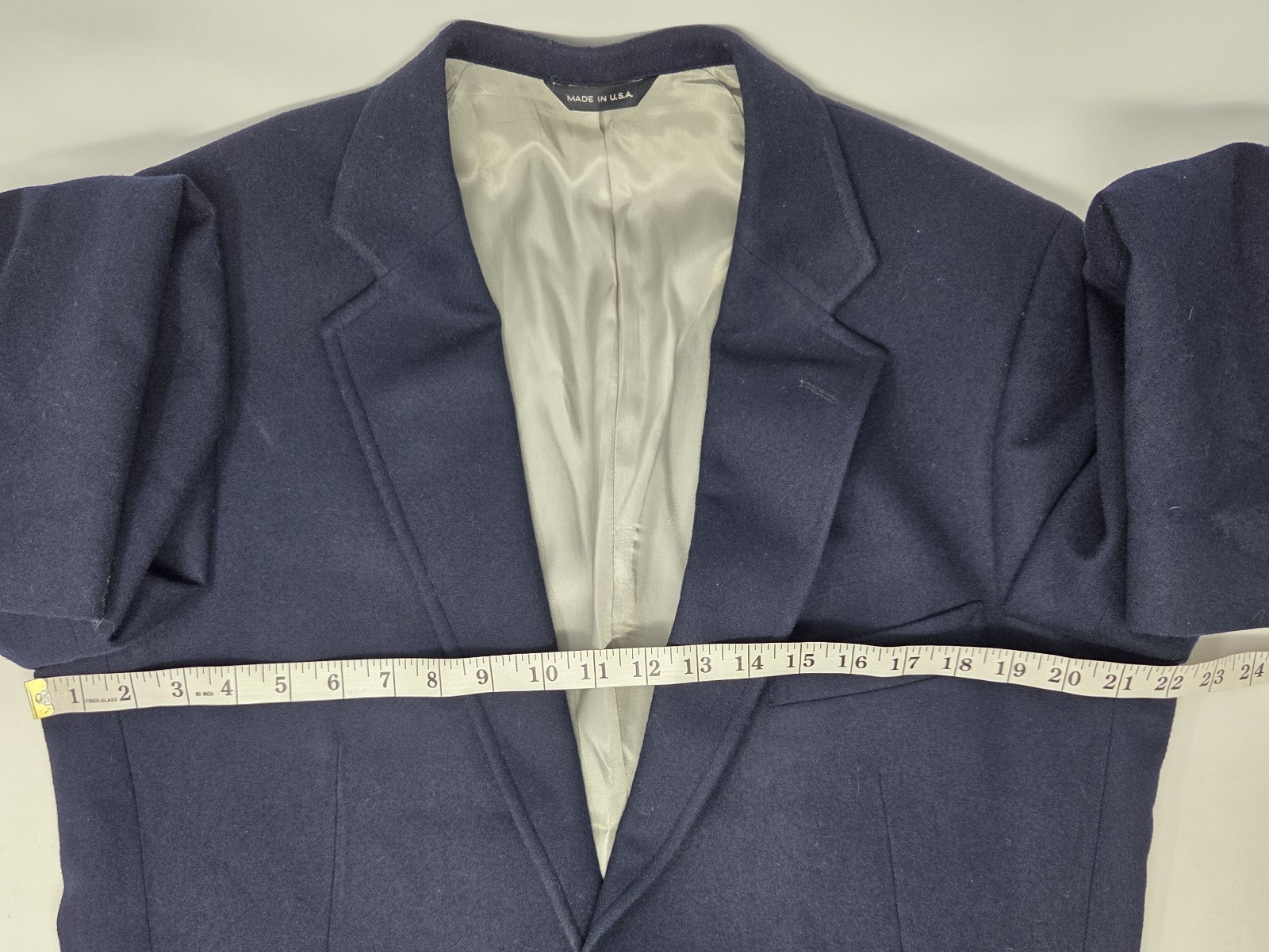 Vintage Chaps Ralph Lauren Blazer Mens Gold Button USA Navy Blue 100% Wool 46?