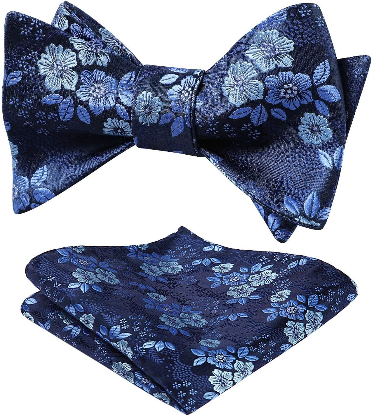 Bow Ties for Men Floral Bowties Mens Self Tie Bow Tie Handkerchief Jacquard Wove
