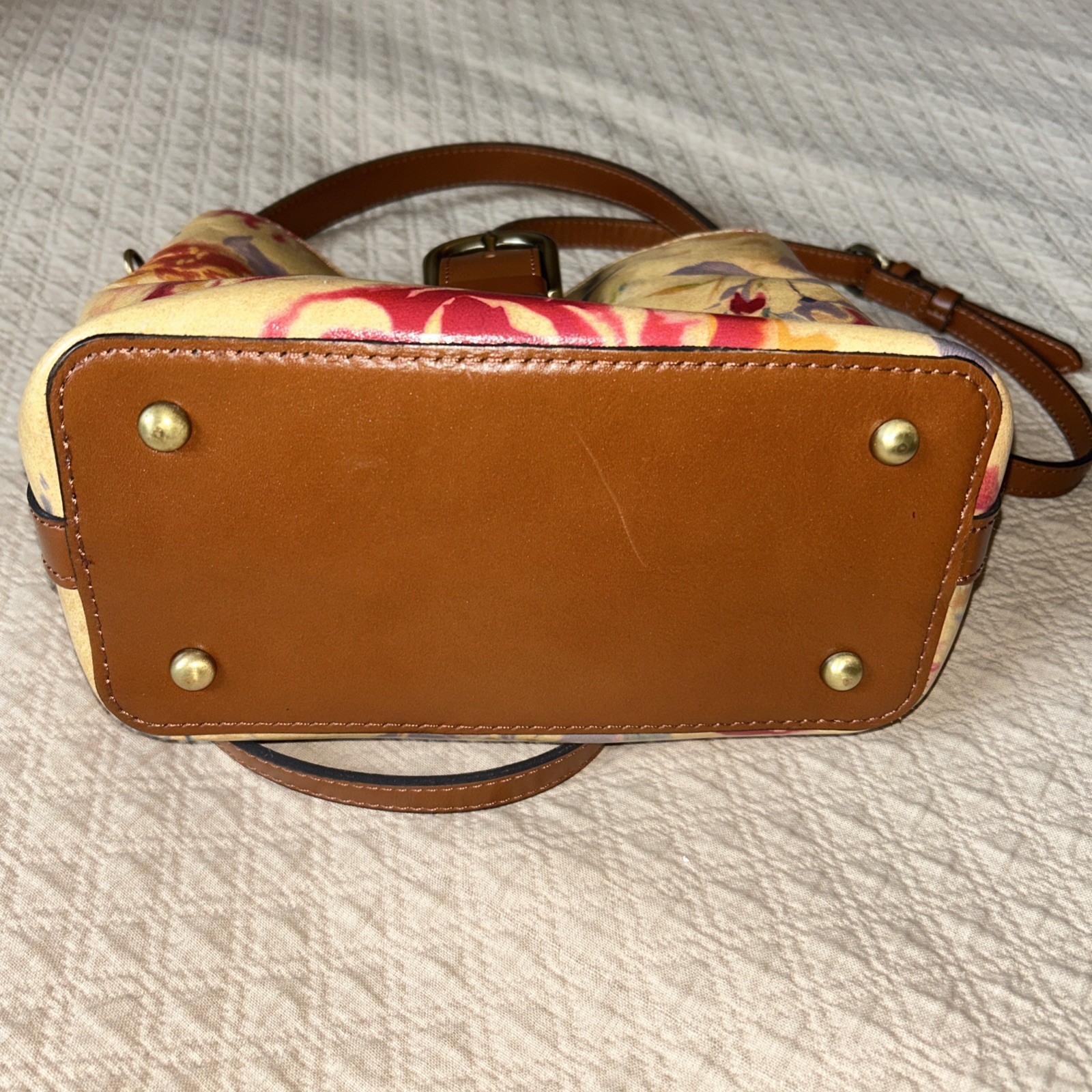 Patricia Nash Irving Bucket Crossbody “Victorian Garden” Front Buckle