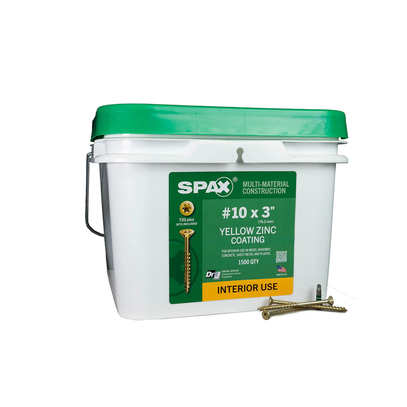 SPAX Construction Framing Countersunk Flush Finish #10 x 3-in Yellow zinc|15353