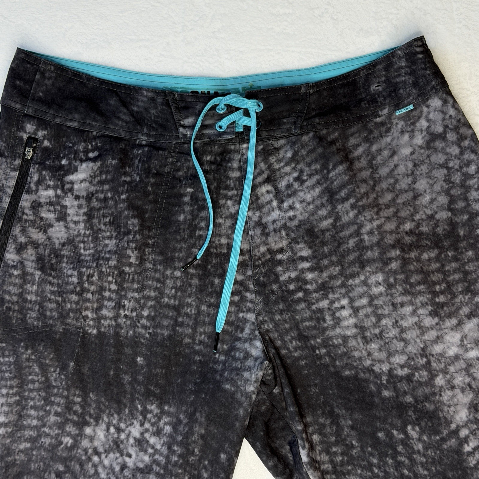 Pelagic Argonaut Board Shorts Mens 36 Fish Scale Camo Fishing Surf Beach