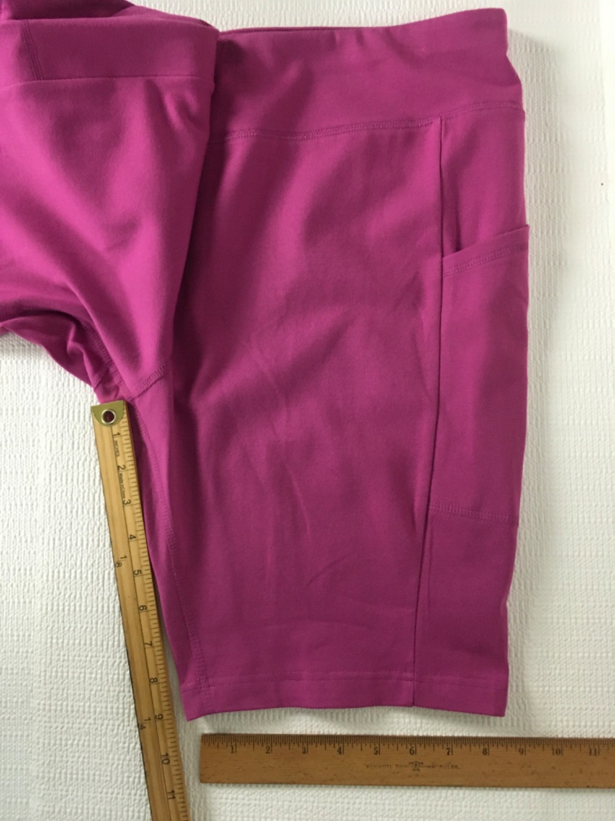 Terra and Sky Bike Shorts Women Size 1X Pink High Rise Pockets 9 in Inseam New