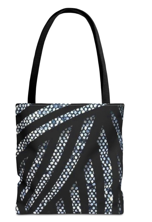 Tote Bag AOP Silver And Black