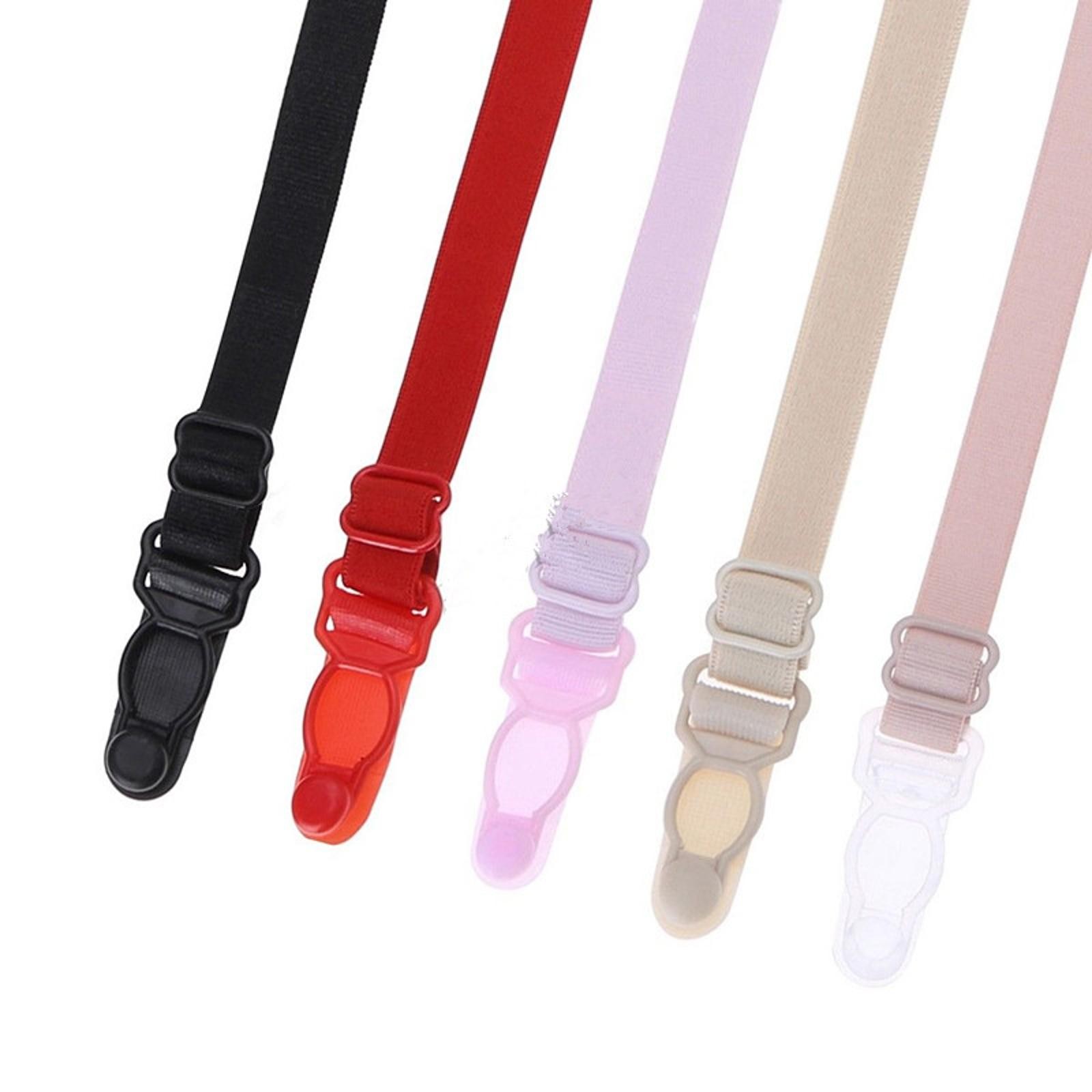 5pcs Women Elastic Band Non-Slip Adjustable Bra Straps Holder with Clip E