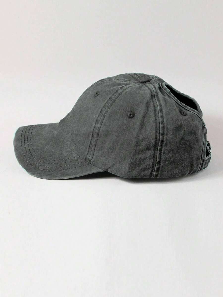Distressed Baseball Cap Ponytail Unstructured Dad Hat Washed Y2K Anti-UV