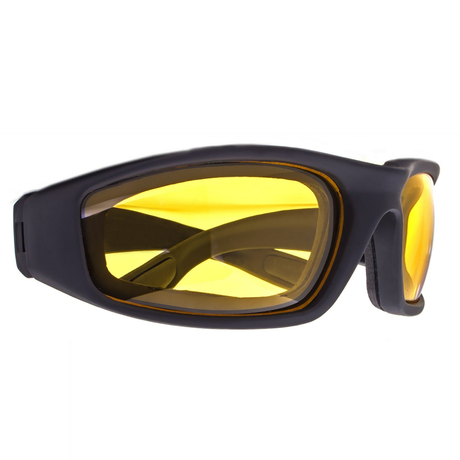 1 PCS Chopper RIDING GLASSES WINDPROOF GOGGLES MOTORCYCLE SUNGLASSES YELLOW LENS