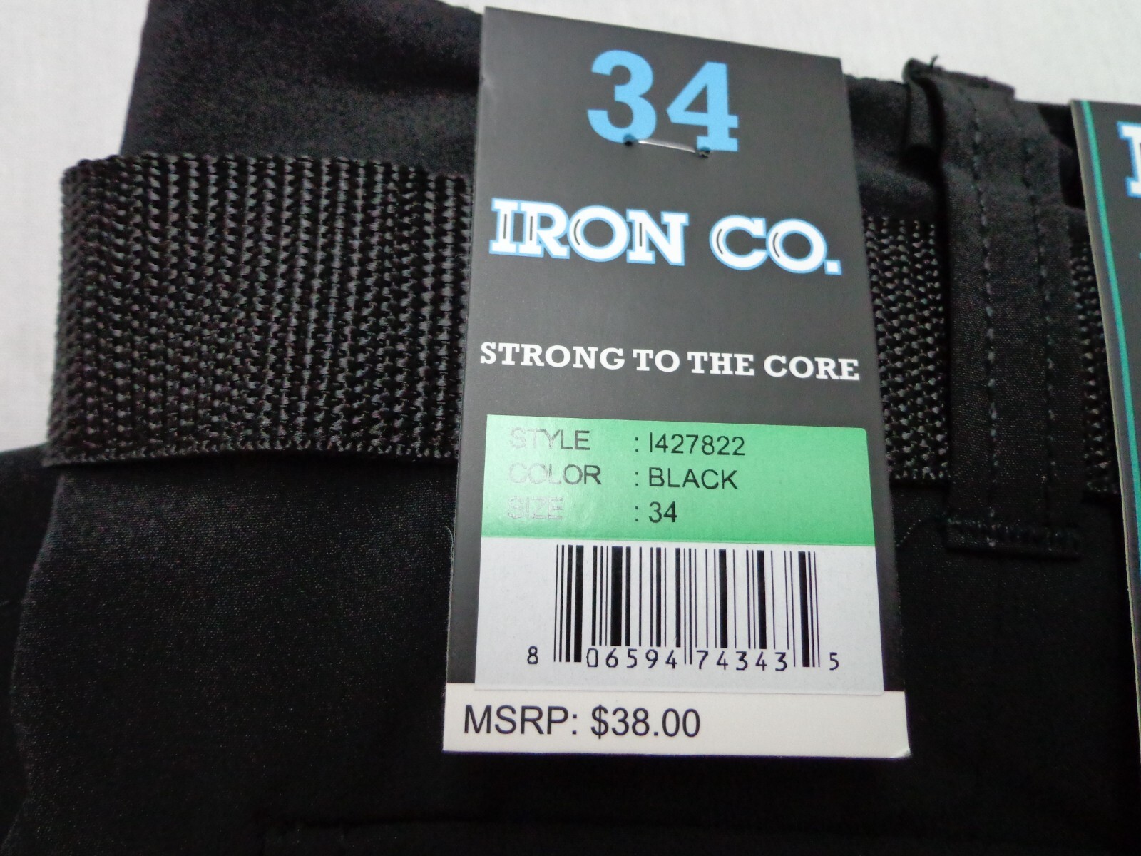 IRON CO. Hybrid Belted Shorts Black Size 34 NEW