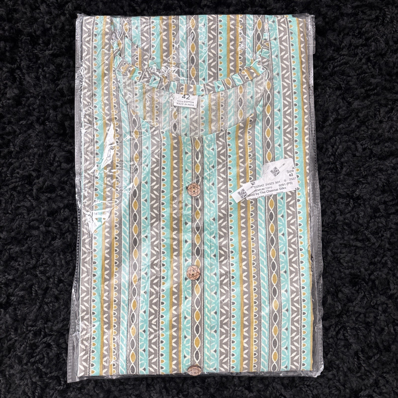 Aqua Green Cotton Premium Kurti