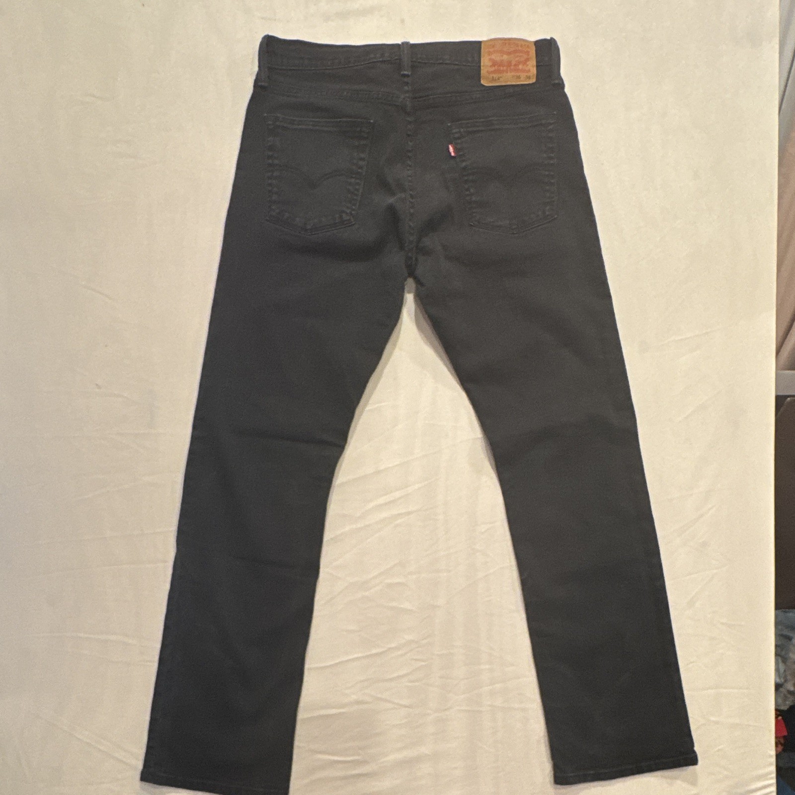 Levi’s Men’s Straight Slim Dark Wash Black Denim Cotton Mid Rise 5-Pocket