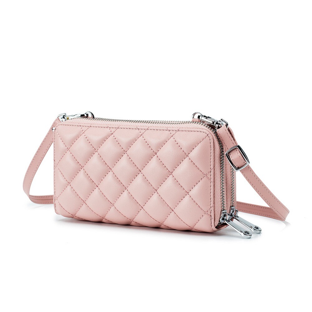 Women Cell Phone Purse Large Leather Wallet Zip Handbag Crossbody Shoulder Bag