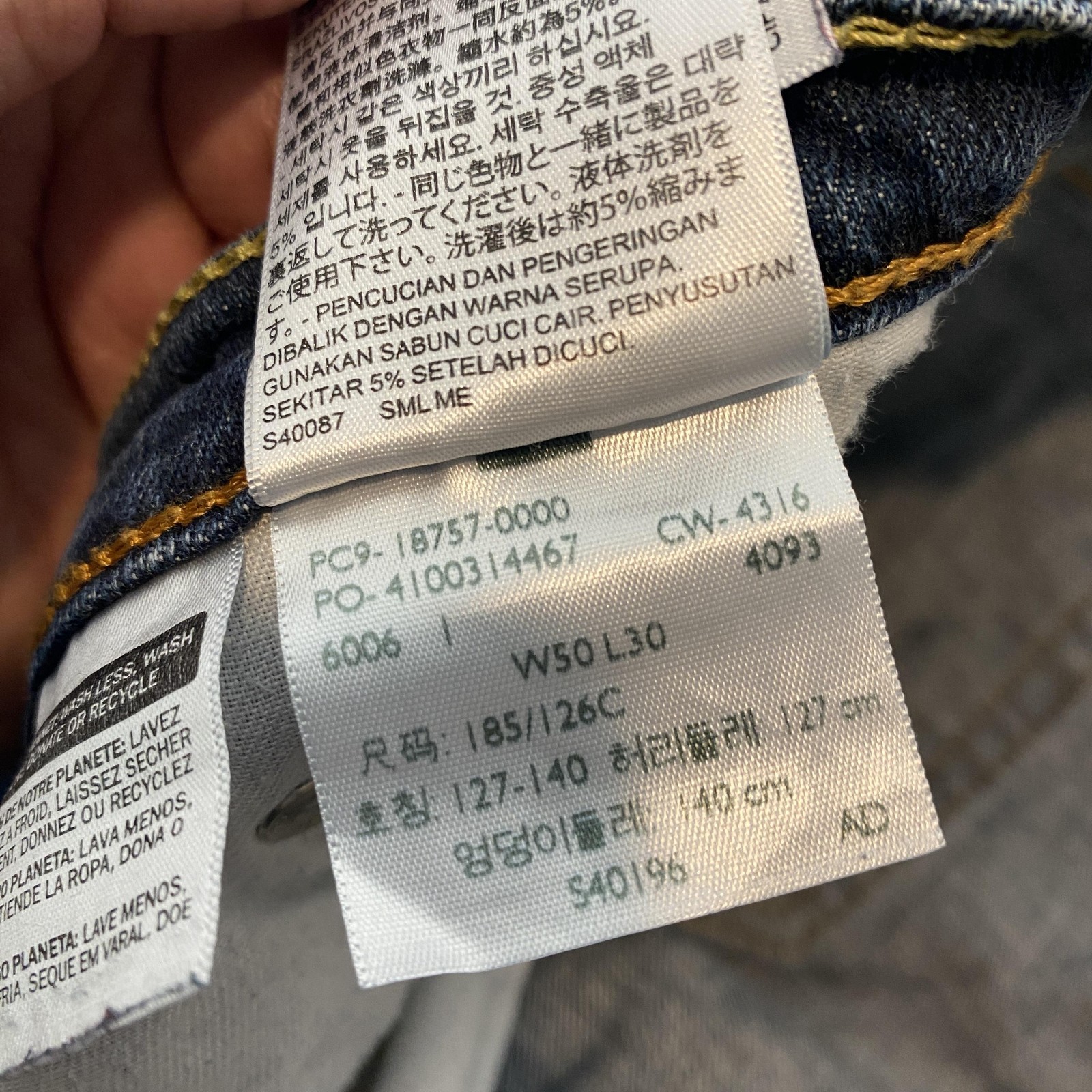 Levis 541 Jeans Mens 50 Fits 48×28 Blue Athletic Fit Straight Leg Denim