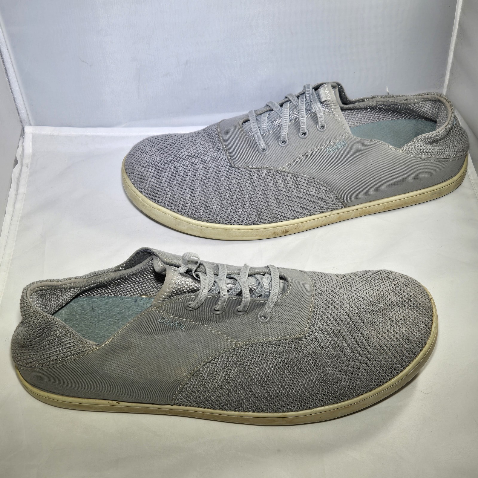 Olukai Nohea Moku Size 11.5 Men’s Gray Mesh Outdoor Boat Shoes Clay Tapa