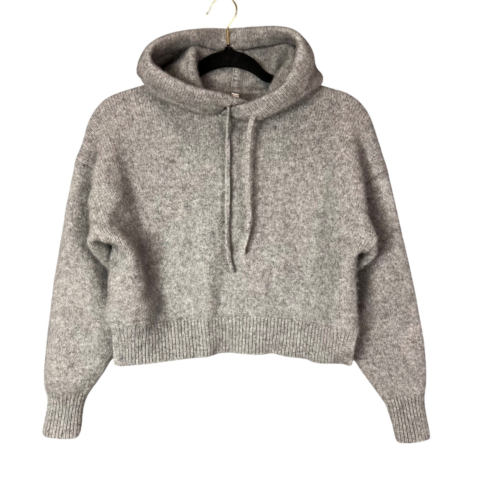 The Group by Babaton Aritzia 100% Cashmere Luxe Cropped Hoodie Gray Small