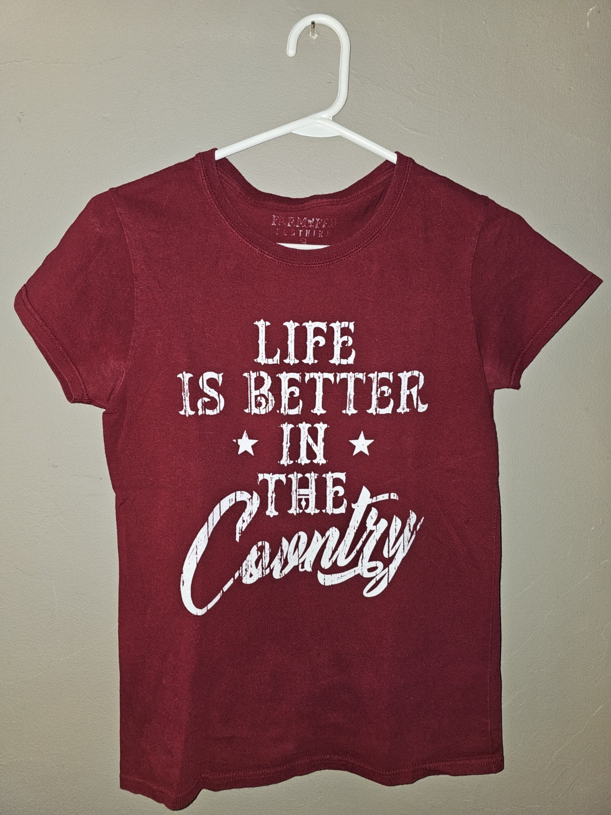 Burgundy Farmfed “Life Is Better In The Country” T-Shirt