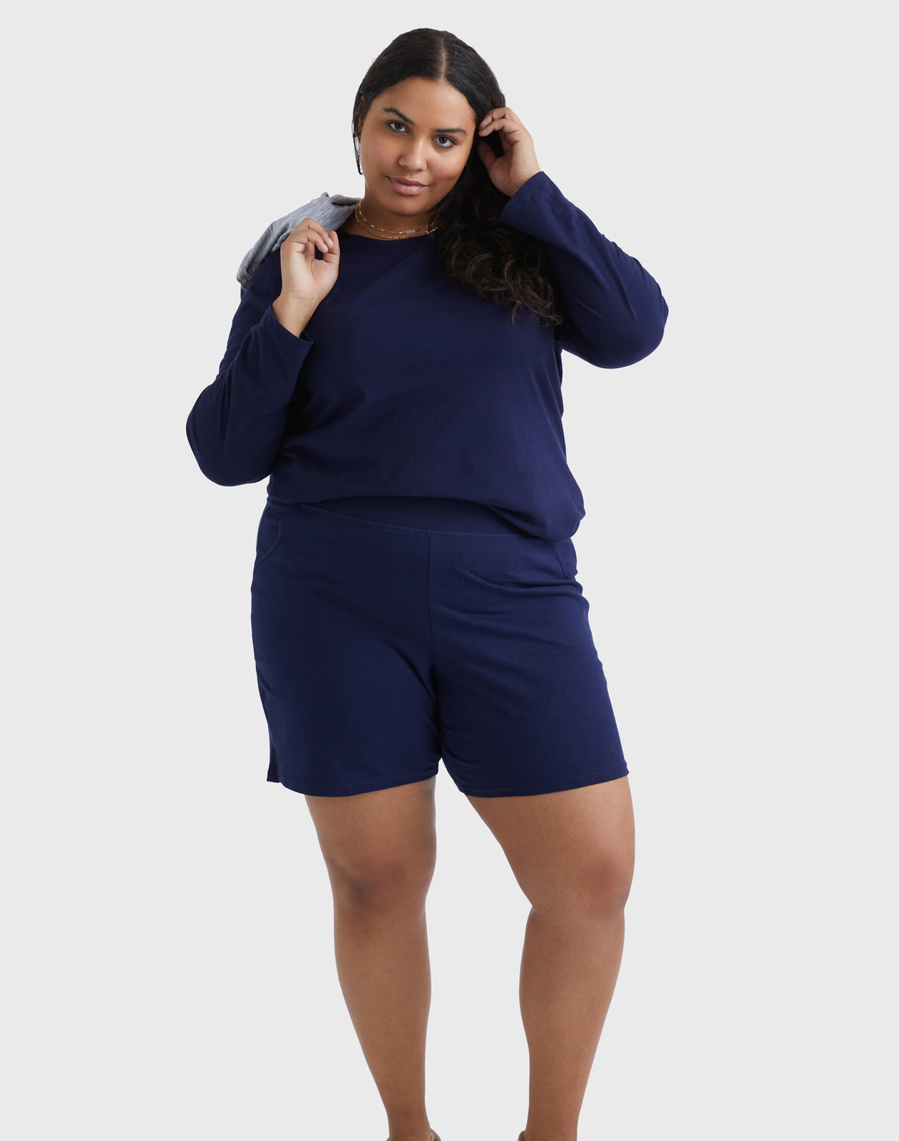 Just My Size Pull-On Women’s Shorts Cotton Jersey Plus 7″ Inseam Size 1X-5X