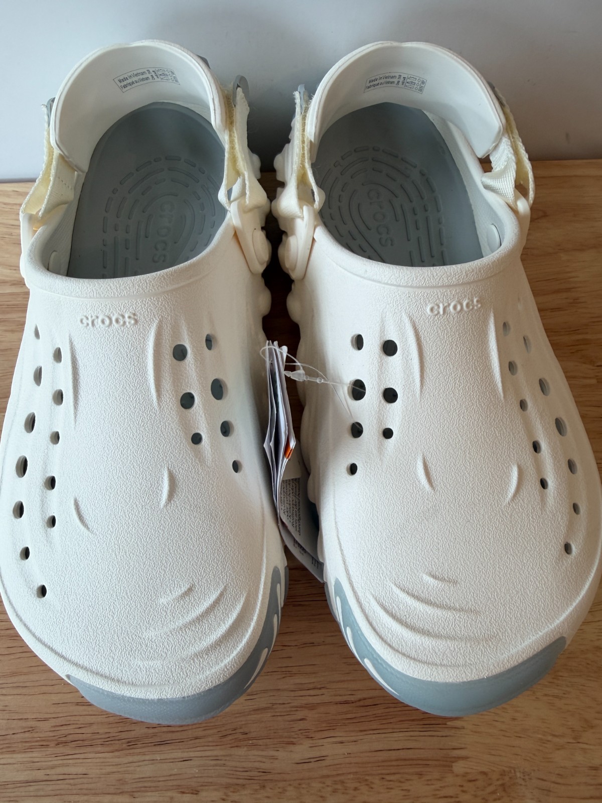 Crocs Echo Icey Ro Clog Bone White Blue Translucent Sole 211458-0WV W8 / M6 NWT