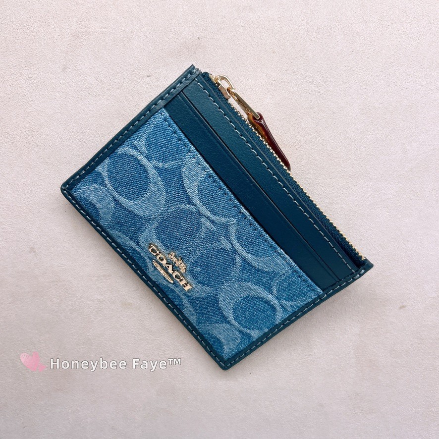 NWT Coach Mini Skinny Id Case In Signature Denim CDN29/CDF94