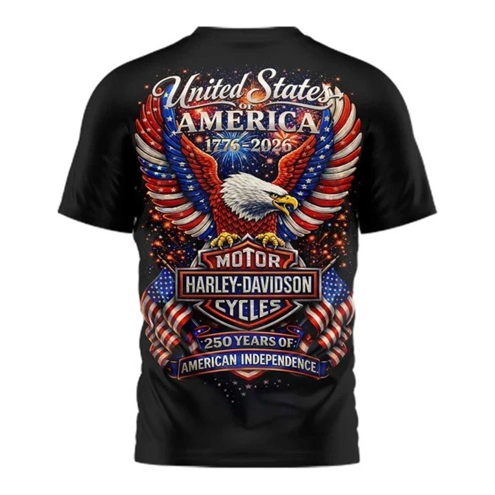 Harley-Davidson America 250th Anniversary Shirt 1776-2026 Independence Day Tee