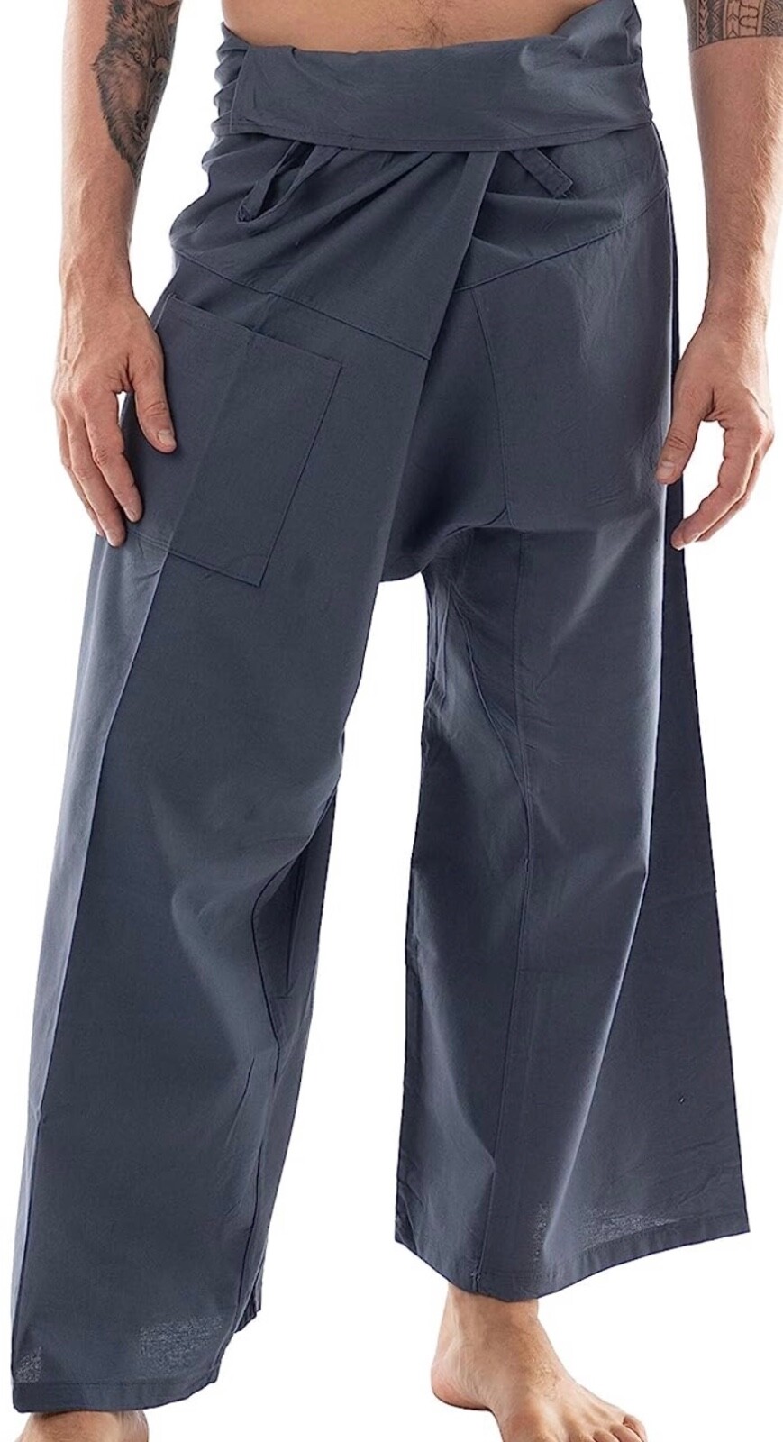 Thai Fisherman Pants Tolay Cotton Yoga Trouser – Free Size – light gray