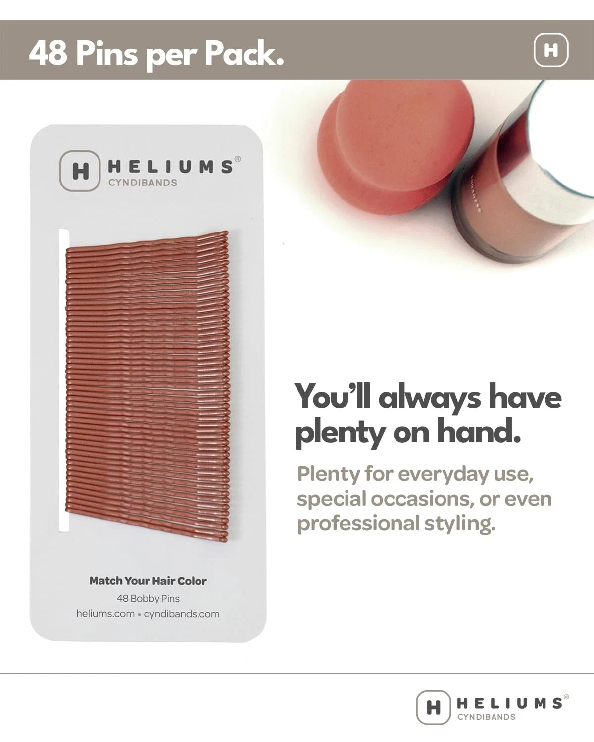 Heliums Bobby Pins – White – 2 Inch Wavy Hair Pins, Color Matched for Grey an…