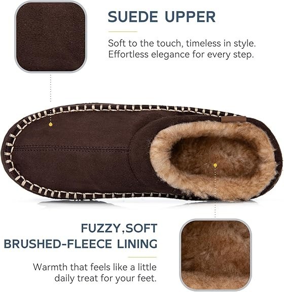 Men’s Memory Foam Moccasin Slippers Warm Plush Indoor Outdoor House Shoes Gift