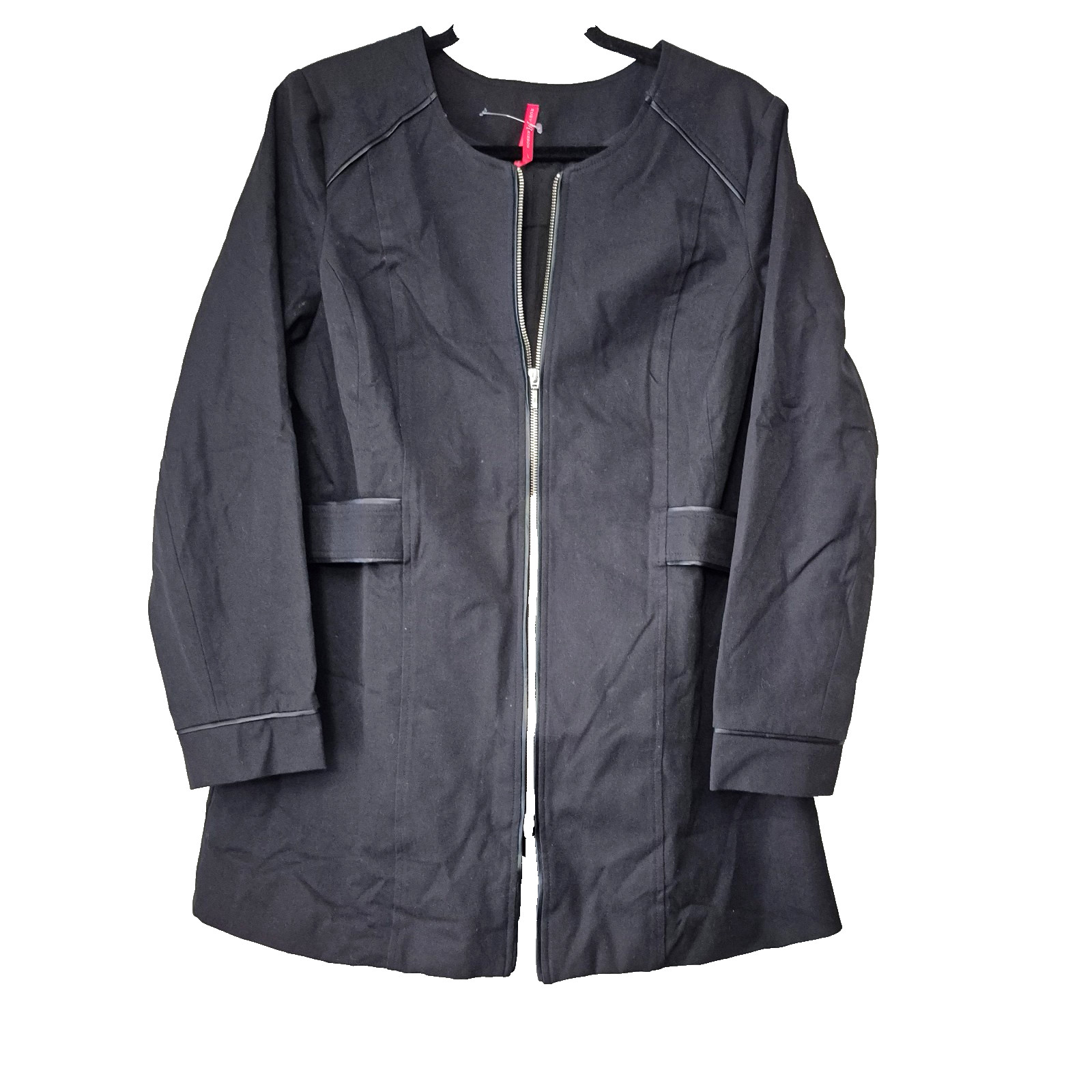 Ruby Ribbon Black Full Zip Round neck Sweatshirt Jacket Size L Women’s