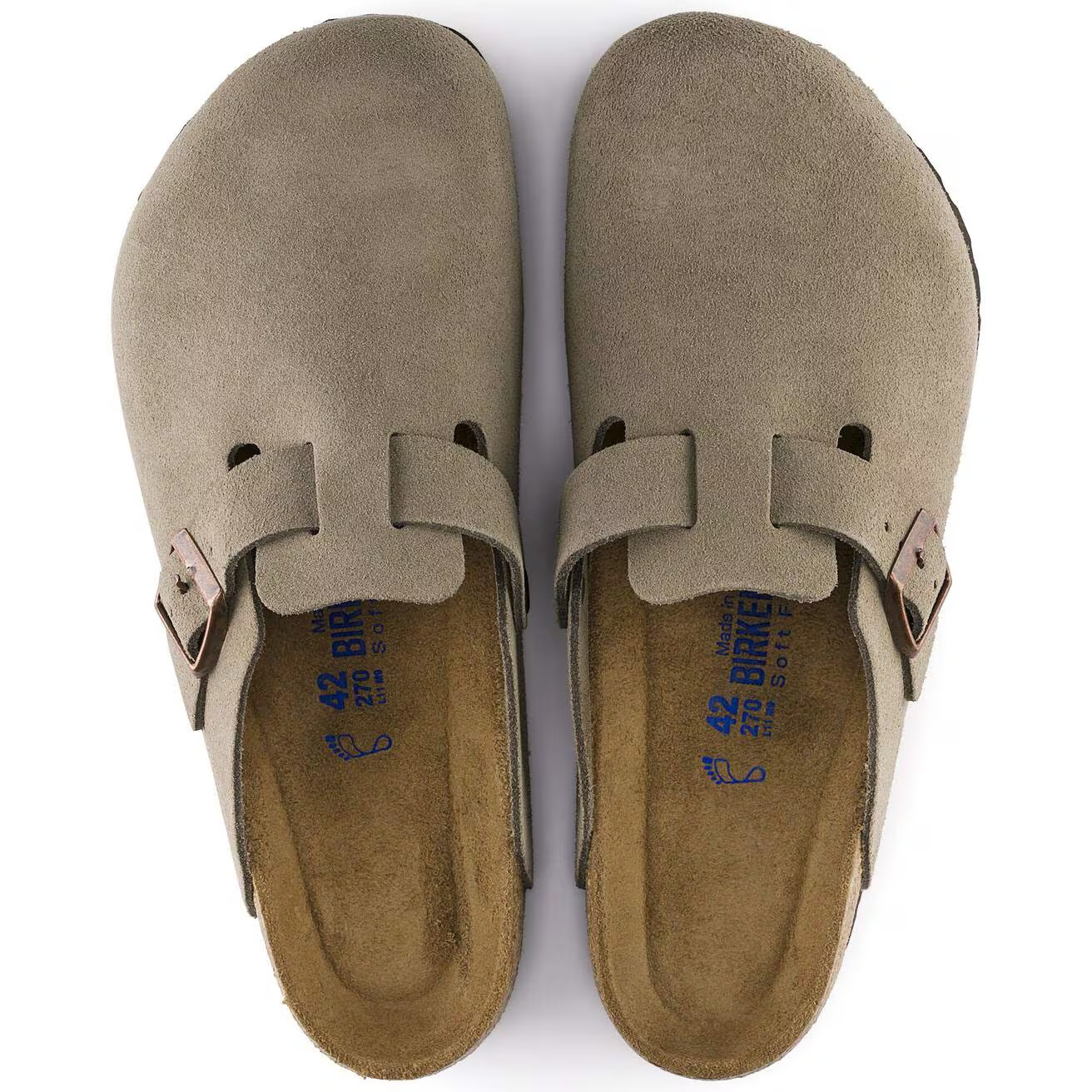 Birkenstock Boston Soft Footbed Clog Taupe Suede Unisex Comfort Slip-On Sandals