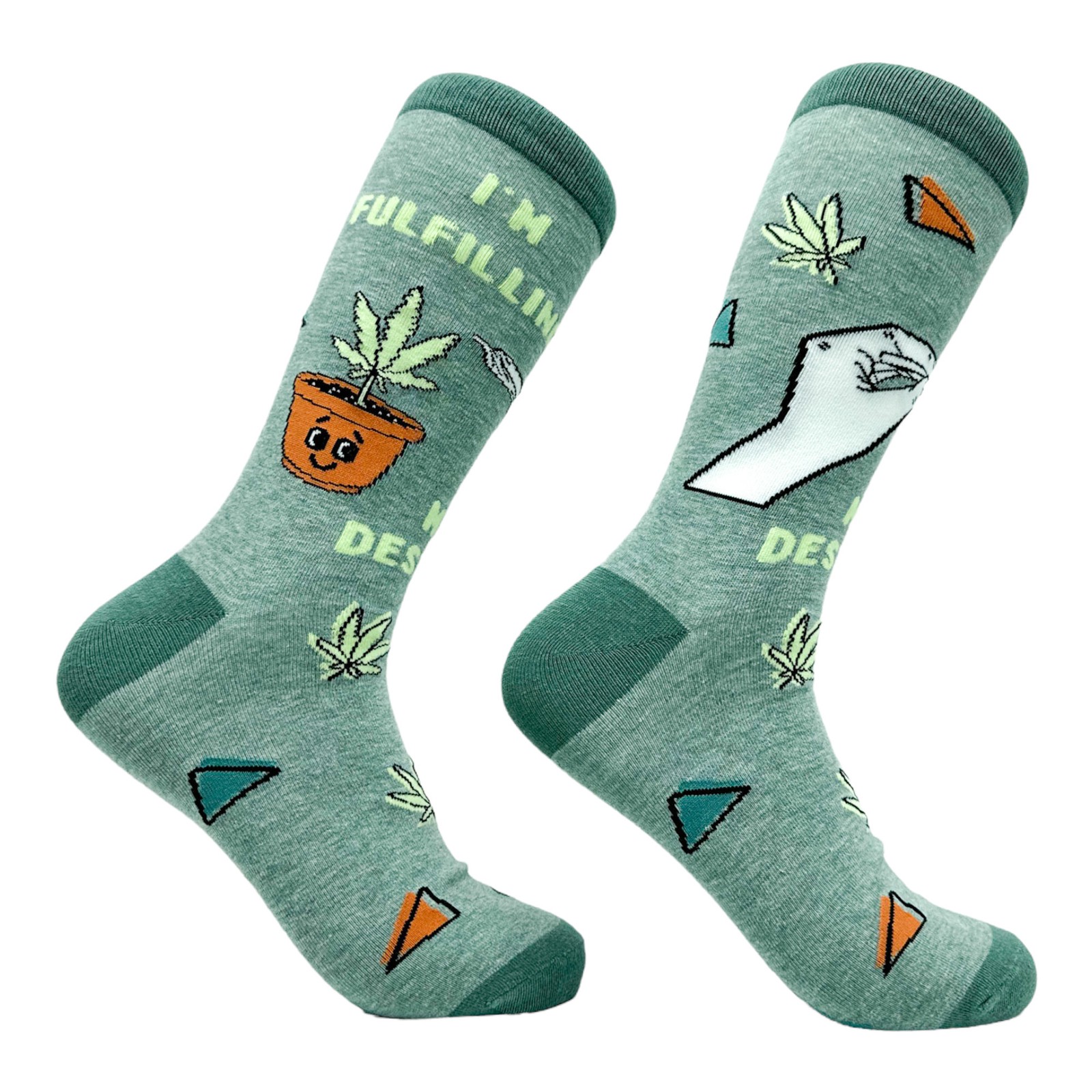 Women’s Im Fulfilling My Destiny Weed Socks Funny 420 Pot Lovers Leaf Footwear