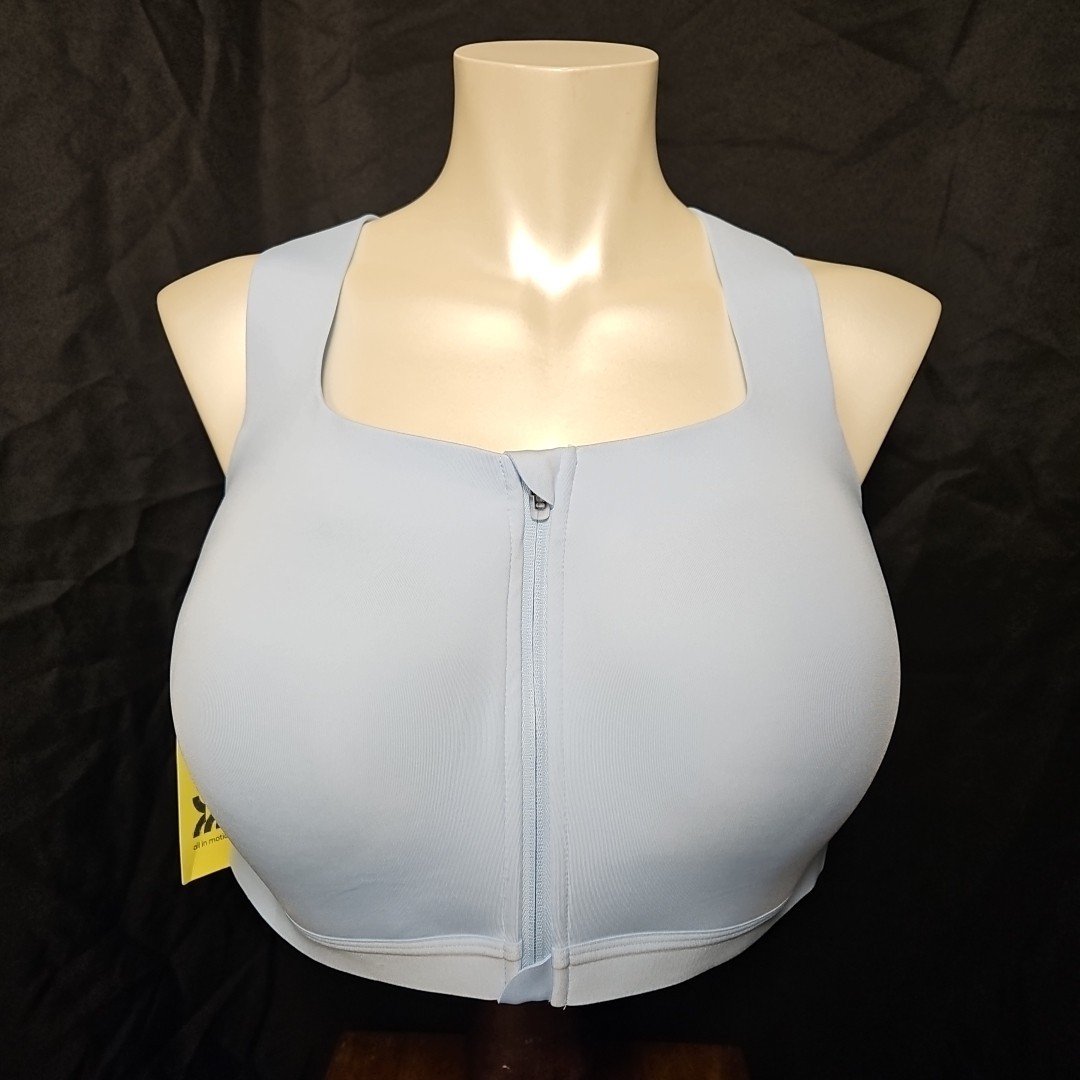 NWT Sports Bra All-in-Motion Active High Support Front-Zip Lt Blue Size 42D