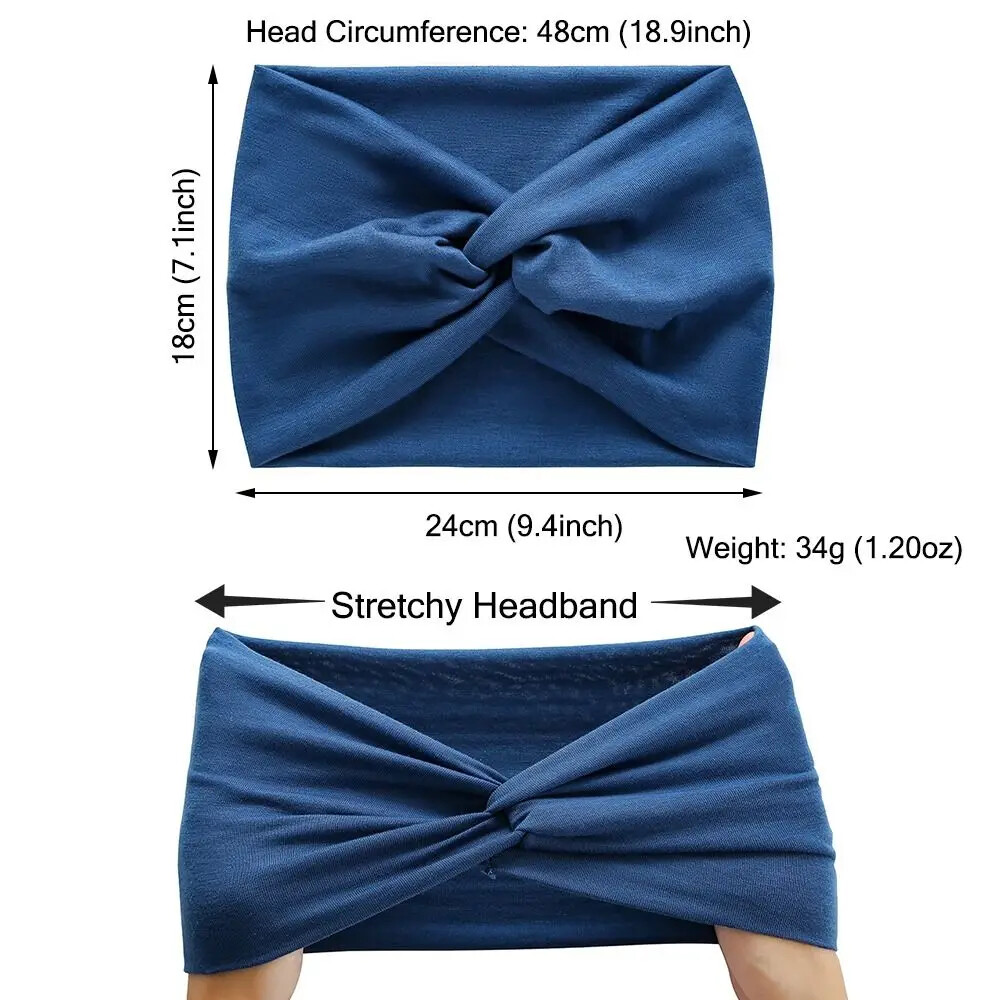 Twisted Hair Wrap Yoga Headband Stretchable Turban Hairband Fashion Solid Color