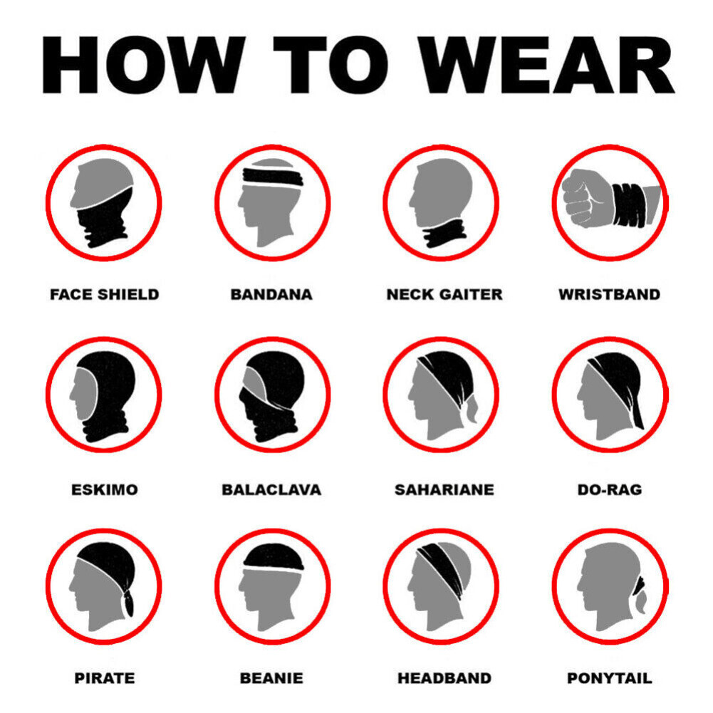 Balaclava Neck Gaiter Bandana Sun Scarf Tube Half Face Mask Skull Cover Headwear