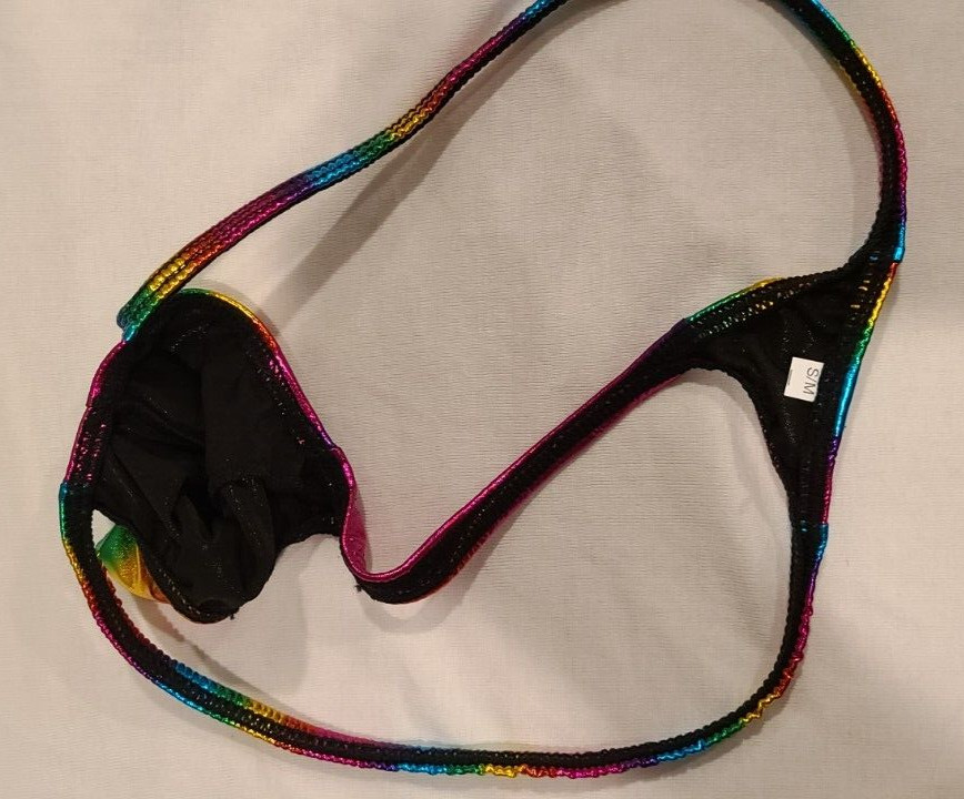 USA SELLER MENS SHINY METALLIC RAINBOW GRAPE SMUGGLERS MICRO THONG-(S/M 28-34)