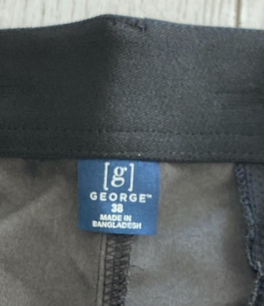 George Men’s Commuter Shorts 9” Stretch Twill Media Pocket Black Camo Size 38
