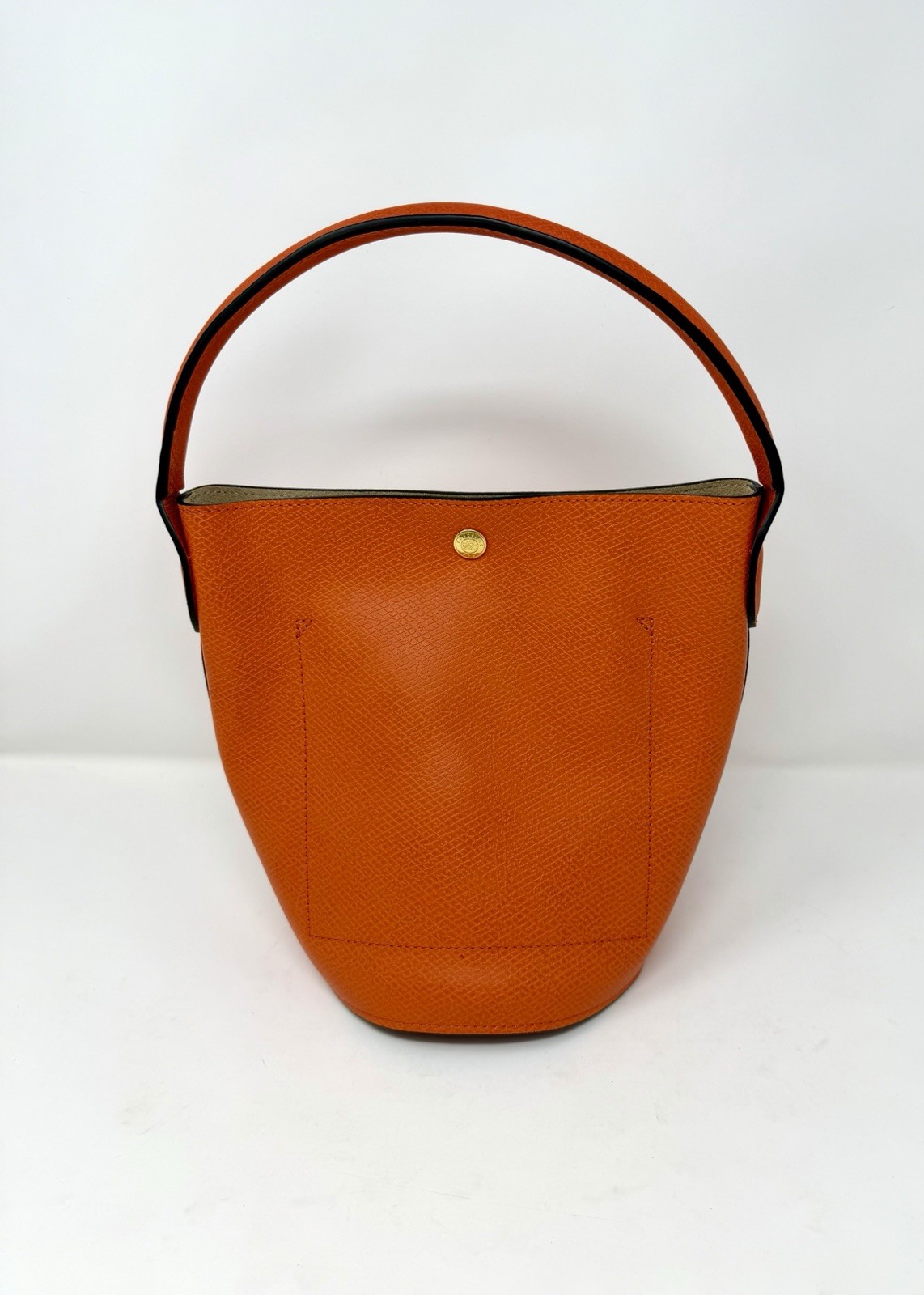 Longchamp Orange Leather Bucket Bag EUC!